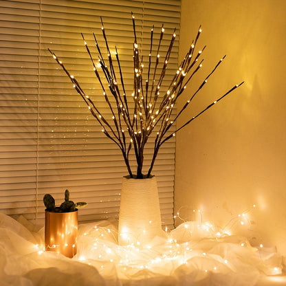 Lighted Branches Lamp – Nature-Inspired Design – 20 LEDs – Battery Powered – Willow/Rose/Orchid Options – Energy-Efficient Indoor Decoration