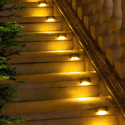 Solar Step Lights - Weather-Resistant LED Lighting - Solar Powered with Automatic Activation - Ideal for Stairs, Patios, and Gardens