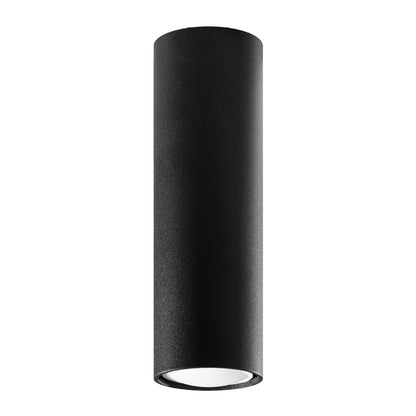 LAGOS 20 Black Ceiling Lamp - Modern Cylindrical Design - Durable Steel - Easy Install - GU10 Bulb Compatible