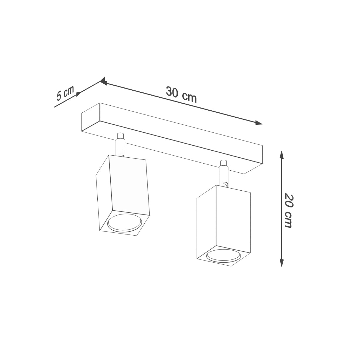 KEKE 2 Oak Ceiling Lamp - Minimalist Wooden Design - Loft Style Lighting - Durable and Adjustable Light Bulb Options