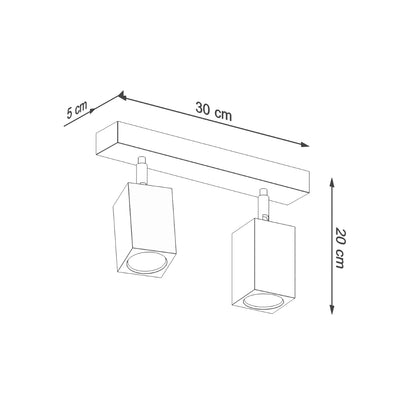 KEKE 2 Oak Ceiling Lamp - Minimalist Wooden Design - Loft Style Lighting - Durable and Adjustable Light Bulb Options