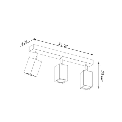 KEKE 3 Oak Ceiling Lamp - Modern Minimalist Lighting - Loft Style Wooden Design - Durable and Adjustable Bulb Options