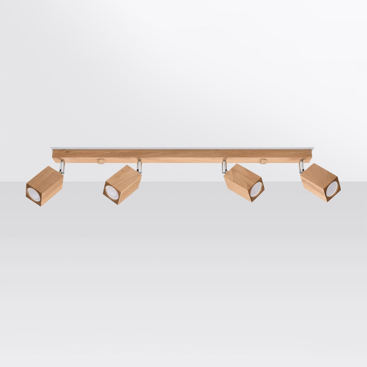 KEKE 4 Oak Ceiling Lamp - Minimalist Wooden Design - Loft Style Lighting - Durable Construction - Adjustable Bulb Compatibility