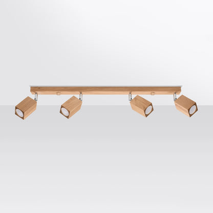 KEKE 4 Oak Ceiling Lamp - Minimalist Wooden Design - Loft Style Lighting - Durable Construction - Adjustable Bulb Compatibility