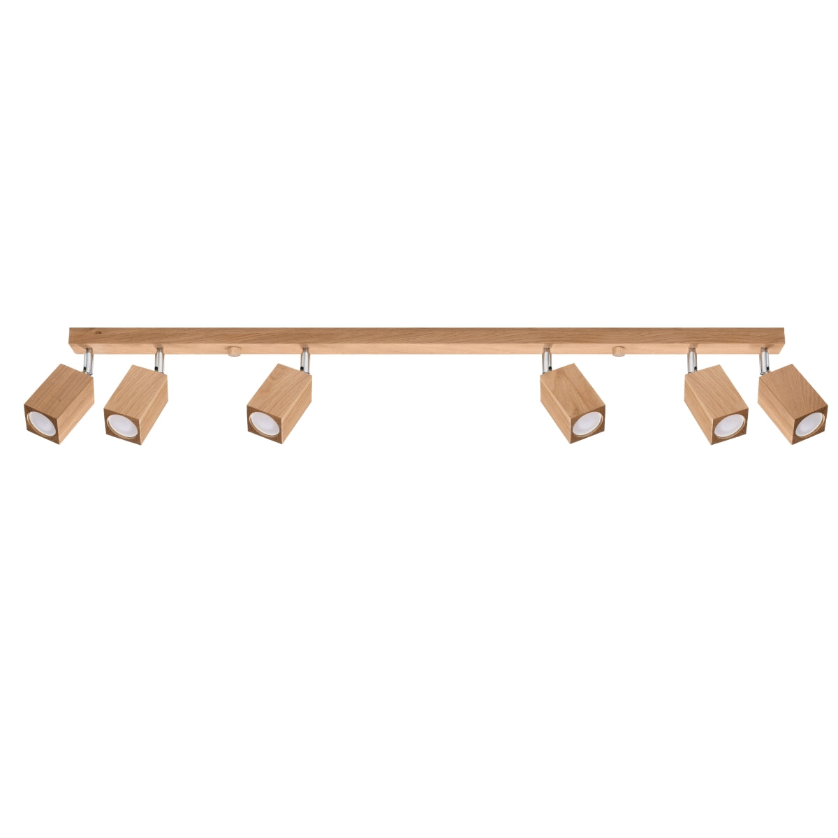 KEKE 6 Oak Ceiling Lamp - Minimalist Wooden Design - Loft Style Lighting - Durable Build - Adjustable Bulb Compatibility - Warm Interior Accent