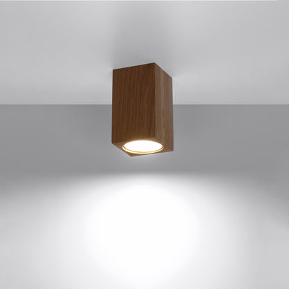 KEKE 10 Oak Ceiling Lamp - Minimalist Wooden Design - Durable Loft Style Lighting - Adjustable Bulb Color and Power