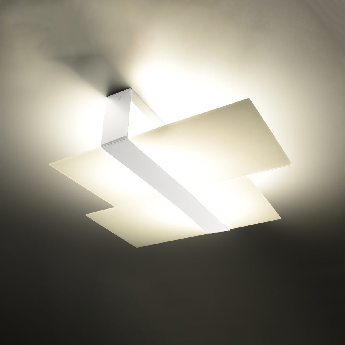 Massimo Ceiling Lamp White - White Glass Shade - Interchangeable E27 Bulbs - Matte Finish - Easy to Clean - Timeless Design - Surface Mounting System