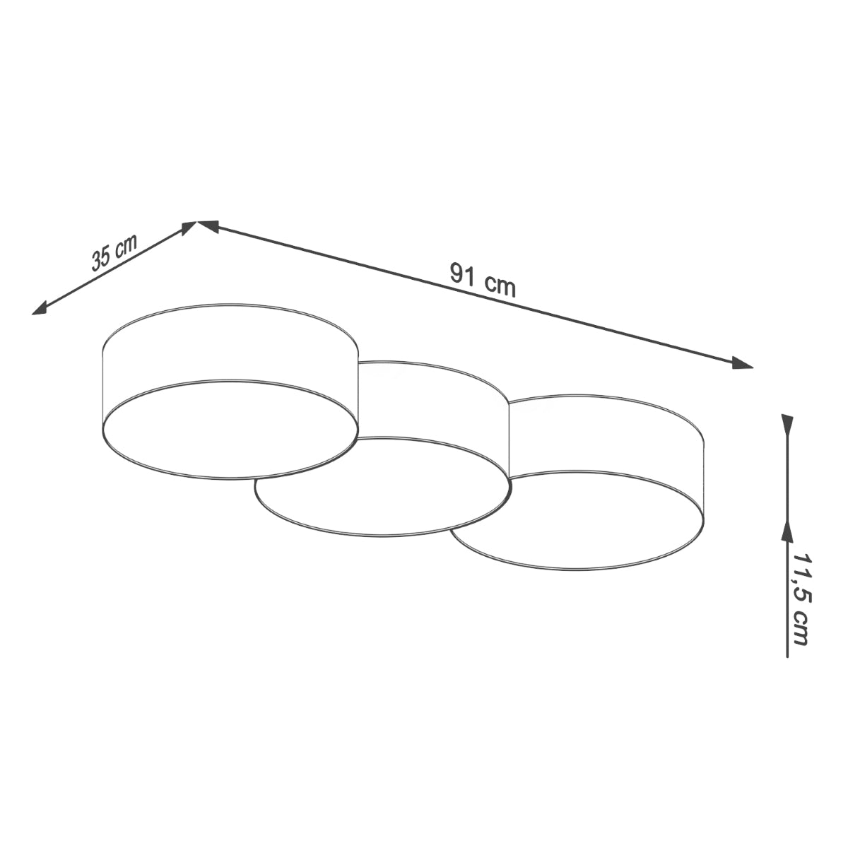 Circle 3A - Ceiling Lamp - LED Ceiling Light - Minimalist Design - Overlapping Circles - White Finish - High CRI - Energy Efficient - Stylish Interiors