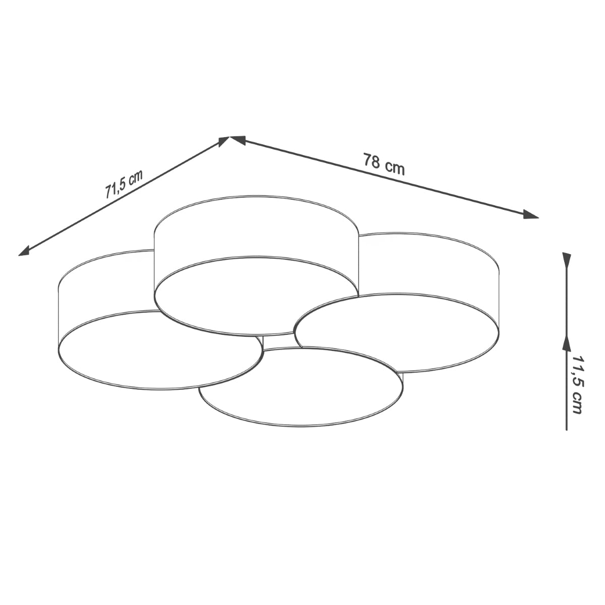 Circle 4 - Ceiling Lamp - LED Ceiling Light - Minimalist Design - Overlapping Circles - White Finish - Energy Efficient - High CRI - Stylish Interiors