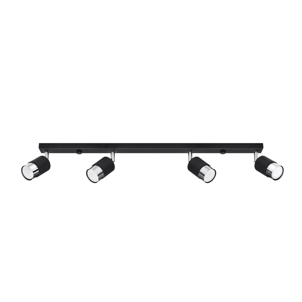 NERO Ceiling Lamp 4 Black/Chrome - Modern Loft Design - Adjustable Arms - Compatible with GU10 Bulbs - High-Quality Steel - Stylish and Functional