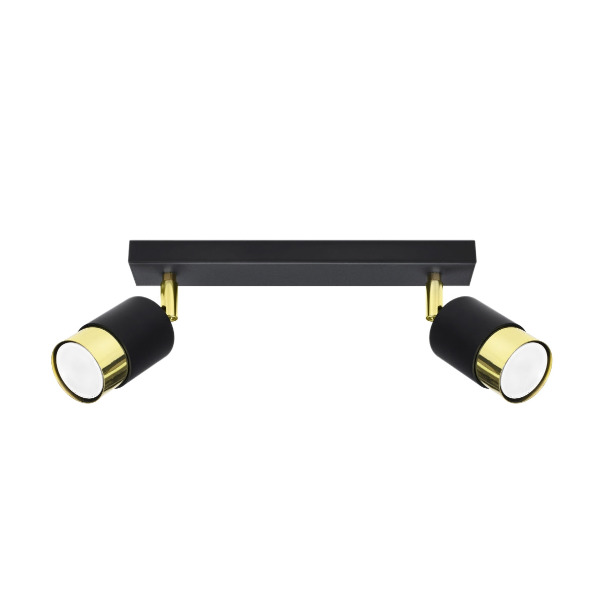 NERO Ceiling Lamp 2 Black/Golden - Modern Loft Design - Adjustable Arms - Compatible with GU10 Bulbs - High-Quality Steel - Stylish and Functional