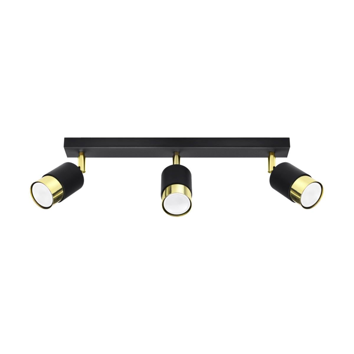 NERO Ceiling Lamp 3 Black/Golden - Modern Loft Design - Adjustable Arms - Compatible with GU10 Bulbs - High-Quality Steel - Stylish and Functional