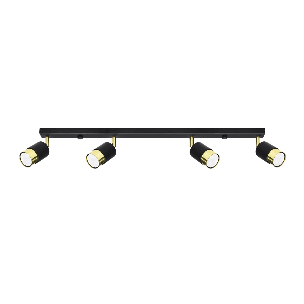 NERO Ceiling Lamp 4 Black/Golden - Modern Loft Design - Adjustable Arms - Compatible with GU10 Bulbs - High-Quality Steel - Stylish and Functional