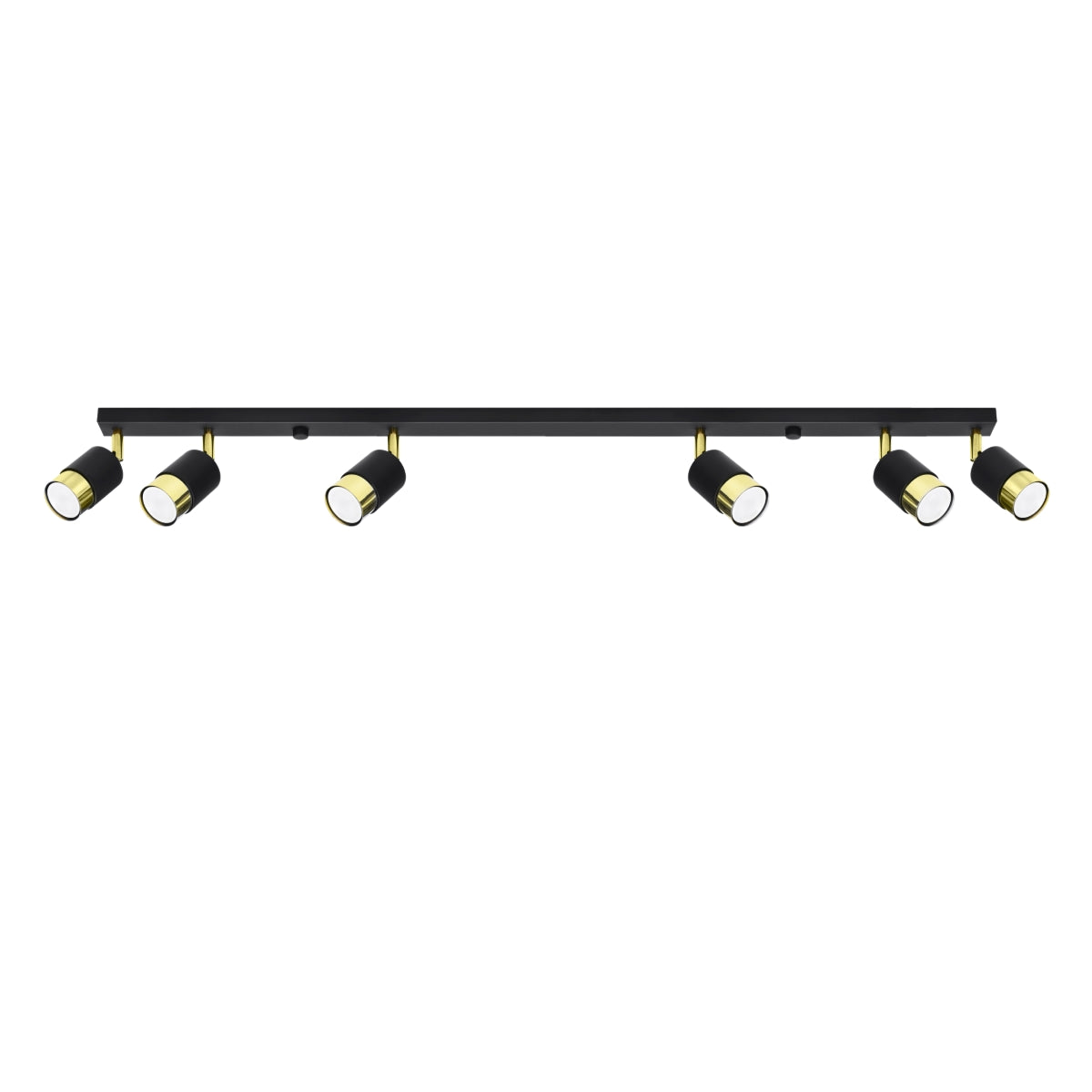 NERO Ceiling Lamp 6 Black/Golden - Modern Loft Design - Adjustable Arms - Compatible with GU10 Bulbs - High-Quality Steel - Stylish and Functional