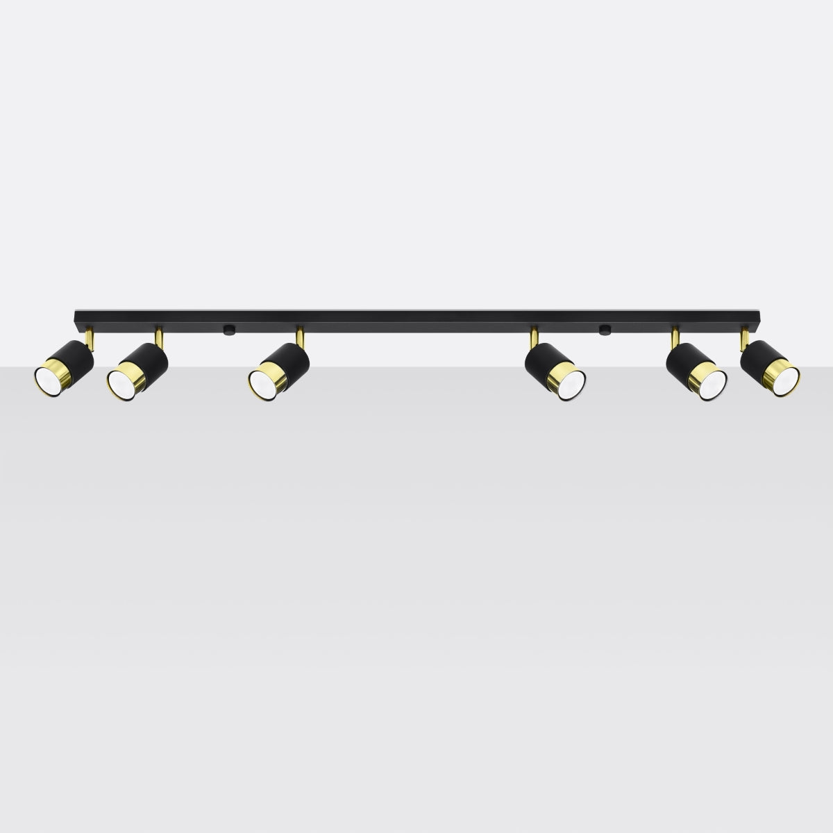 NERO Ceiling Lamp 6 Black/Golden - Modern Loft Design - Adjustable Arms - Compatible with GU10 Bulbs - High-Quality Steel - Stylish and Functional