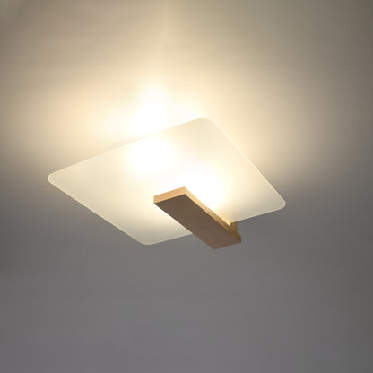 LAPPO Natural Wood Ceiling Lamp - Scandinavian Design - Matte Glass Shade - E27 Bulb Compatible - Easy Cleaning - Warm Ambient Lighting