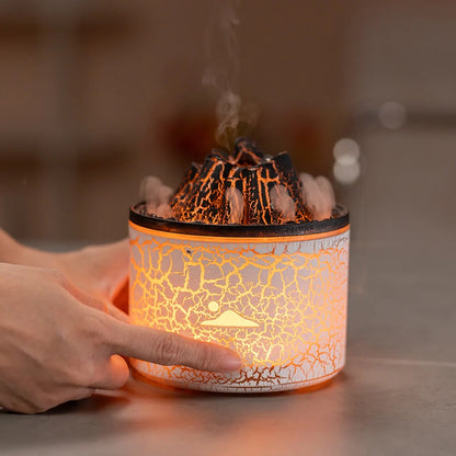 Volcano Humidifier - USB-Powered - Aromatherapy Diffuser with 7-Color Lighting - 2 Spray Modes - Hydrates Skin & Enhances Relaxation