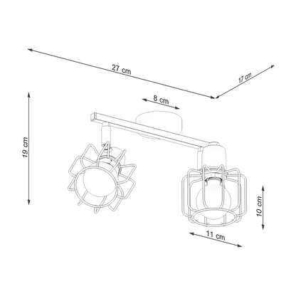 Ceiling Lamp Beluci 2 White - Loft Style - Adjustable Light Angle - Durable Steel Build - Minimalist Industrial Design - Interchangeable E27 Bulbs