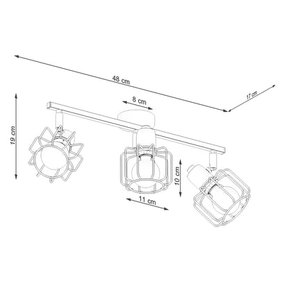 BELUCI 3 White Ceiling Lamp - Adjustable Loft Style Lighting - E27 Bulb Compatible - Minimalist Industrial Design