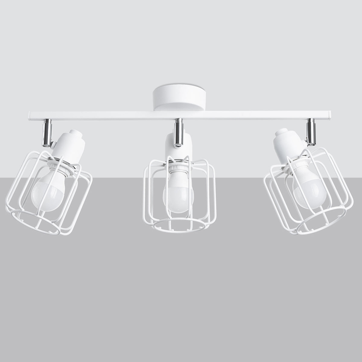 BELUCI 3 White Ceiling Lamp - Adjustable Loft Style Lighting - E27 Bulb Compatible - Minimalist Industrial Design