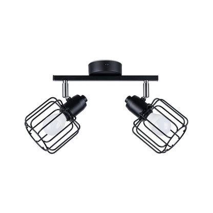 Ceiling Lamp Beluci 2 Black - Loft Style - Adjustable Light Angle - Durable Steel Build - Minimalist Industrial Design - Interchangeable E27 Bulbs