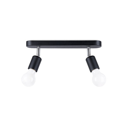 Fornes Ceiling Lamp - 2-Light Black - Adjustable Angles - Minimalist Design - Modern Metal Base - Functional Lighting - Smart Bulb Compatible