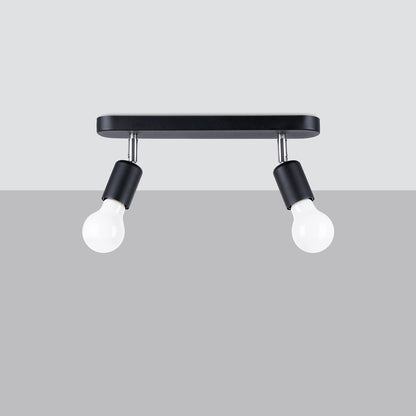 Fornes Ceiling Lamp - 2-Light Black - Adjustable Angles - Minimalist Design - Modern Metal Base - Functional Lighting - Smart Bulb Compatible