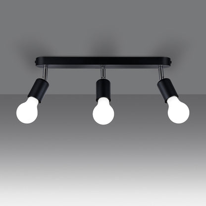 Fornes Ceiling Lamp 3 Black - Modern Minimalist Design - Adjustable Light Angles - Durable Metal Frame - Versatile Lighting Solution - Smart Bulb Compatible