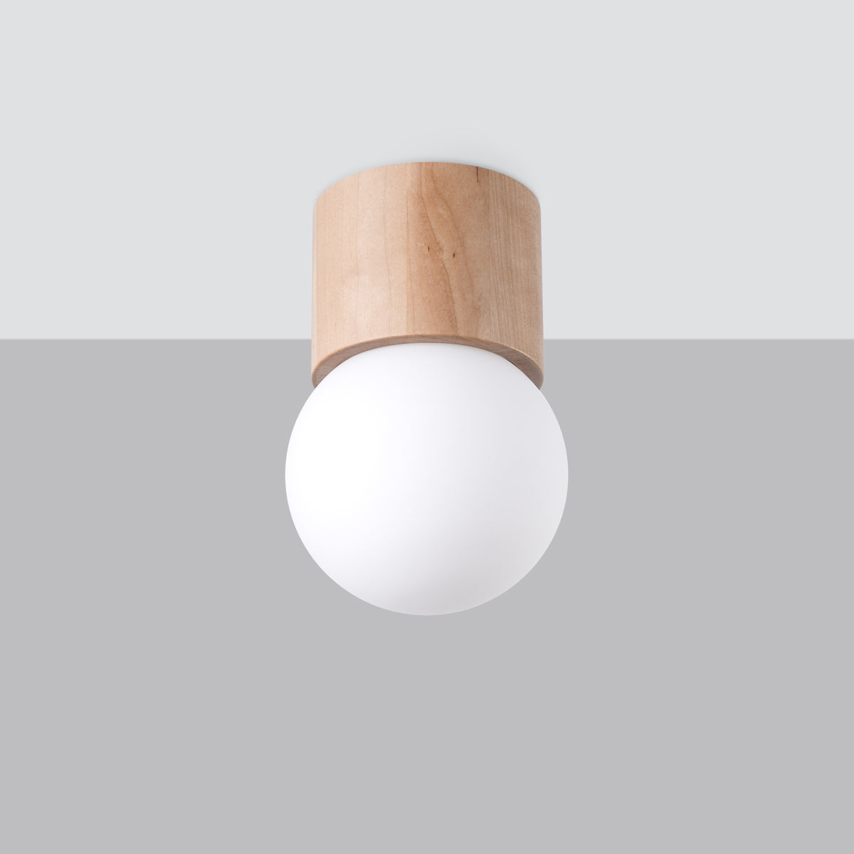 BOOMO - Ceiling Lamp - Scandinavian Minimalist Design - Natural Wood - Warm Light - Compatible with Multiple Bulb Types