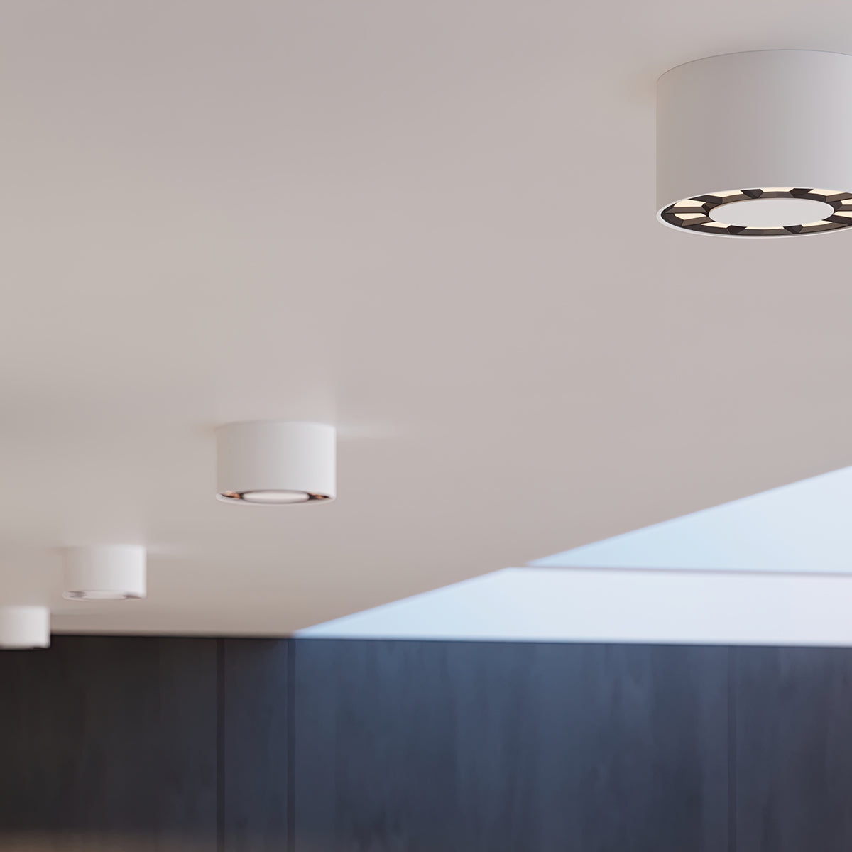 DIO Ceiling Light - White LED - Minimalist Modern Design - Durable Aluminum Material - Polish Quality - Versatile for Living Room or Bedroom