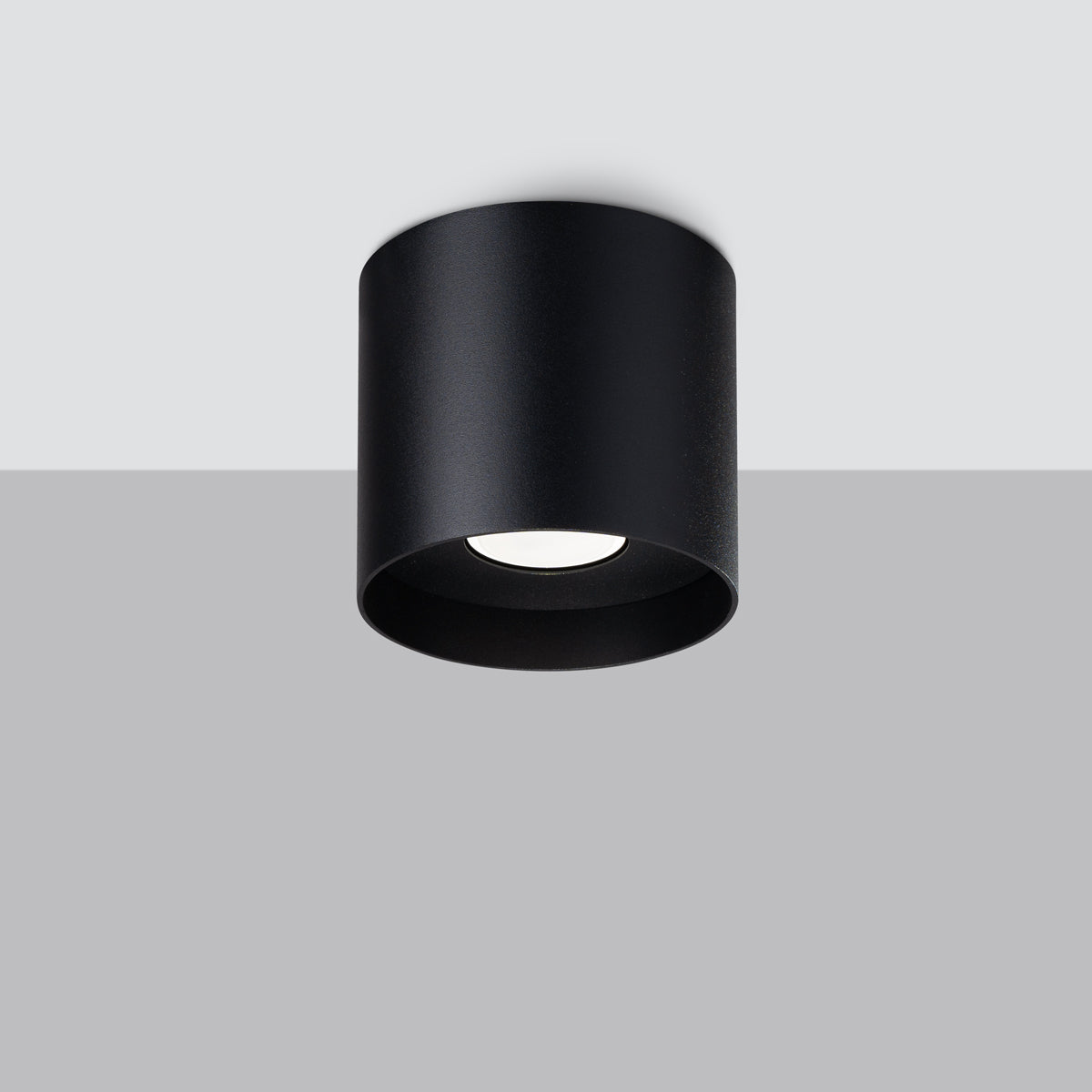 MIKA Ceiling Lamp Black - Minimalist Design - Customizable Light Bulb - Modern and Versatile - High-Quality Polish Production - Elegant Cylindrical Shape