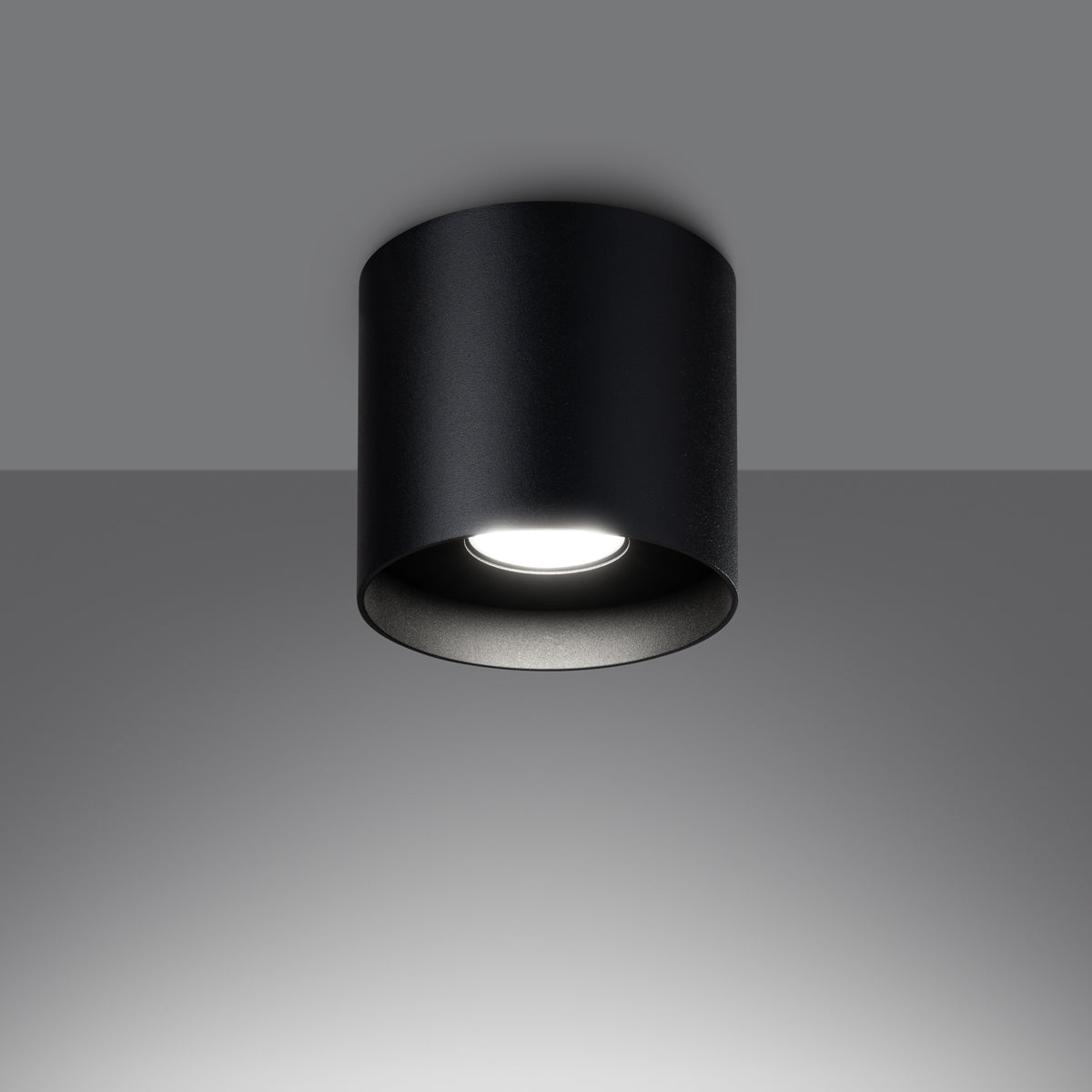 MIKA Ceiling Lamp Black - Minimalist Design - Customizable Light Bulb - Modern and Versatile - High-Quality Polish Production - Elegant Cylindrical Shape