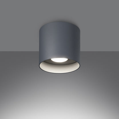 MIKA Ceiling Lamp Grey - Minimalist Design - Customizable Light Bulb - Modern and Versatile - High-Quality Polish Production - Elegant Cylindrical Shape