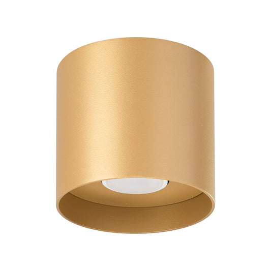 MIKA Ceiling Lamp Gold - Minimalist Design - Customizable Light Bulb - Modern and Versatile - High-Quality Polish Production - Elegant Cylindrical Shape