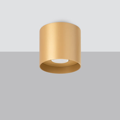 MIKA Ceiling Lamp Gold - Minimalist Design - Customizable Light Bulb - Modern and Versatile - High-Quality Polish Production - Elegant Cylindrical Shape