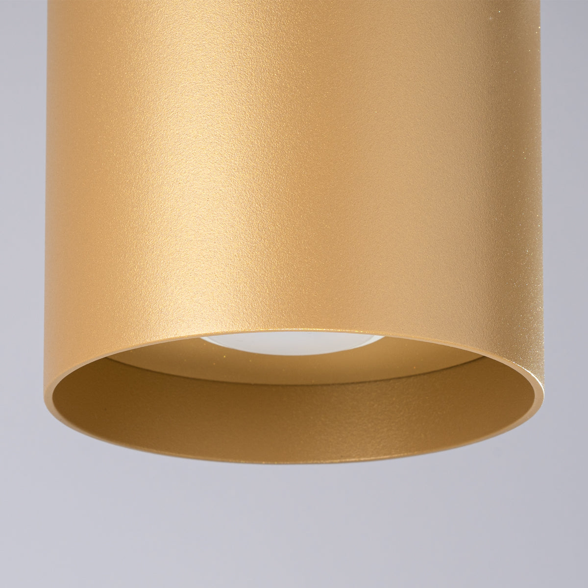 MIKA Ceiling Lamp Gold - Minimalist Design - Customizable Light Bulb - Modern and Versatile - High-Quality Polish Production - Elegant Cylindrical Shape