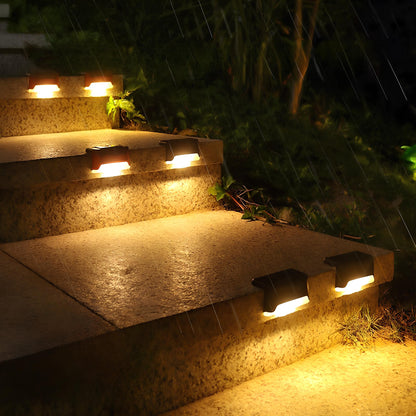 Solar Step Lights - Weather-Resistant LED Lighting - Solar Powered with Automatic Activation - Ideal for Stairs, Patios, and Gardens