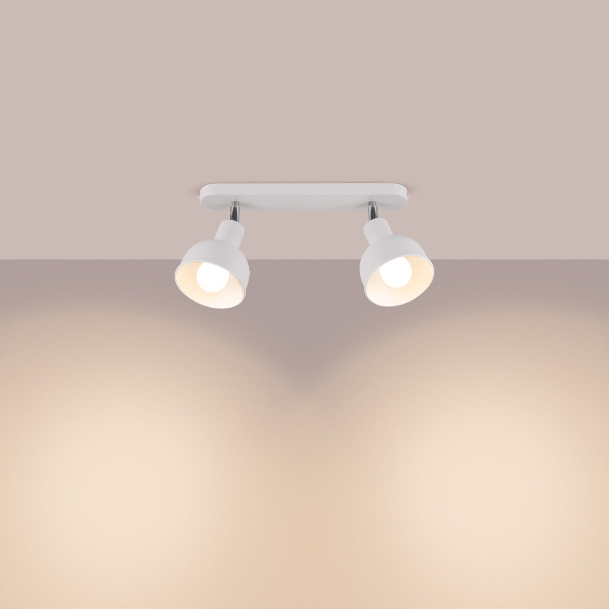 ELBA Ceiling Lamp - 2-Light White - Minimalist Adjustable Design - LED Compatible - Energy Efficient - Ideal for Office and Home Interiors