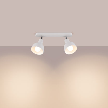 ELBA Ceiling Lamp - 2-Light White - Minimalist Adjustable Design - LED Compatible - Energy Efficient - Ideal for Office and Home Interiors