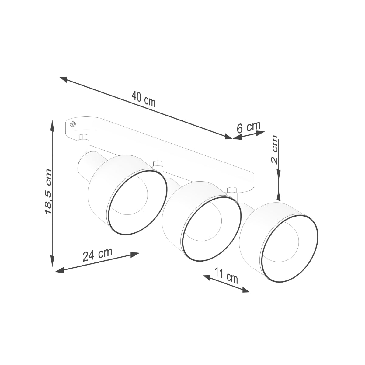 ELBA Ceiling Lamp - 3-Light White - Minimalist Adjustable Design - LED Compatible - Energy Efficient - Ideal for Modern Interiors