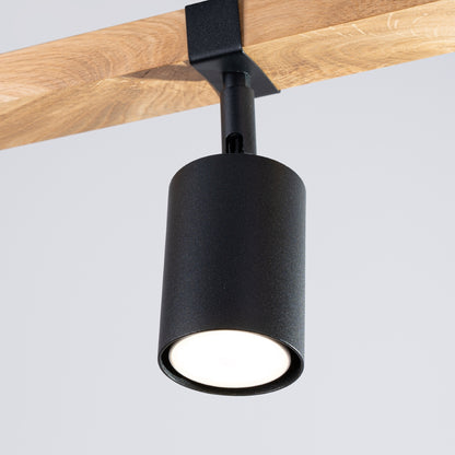 Fager Ceiling Lamp - 3-Light Black - Directional Lighting - Natural Wood & Metal - Adjustable Shades - Scandinavian Minimalist Design - Energy Efficient