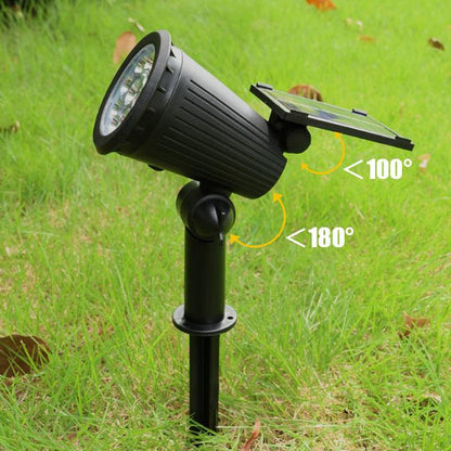 Solar Powered Garden Spotlight - 9 LED Colors - Weather Resistant IP55 - USB-C Charging - 8-12 Hours Cordless Work Time - Adjustable Lighting