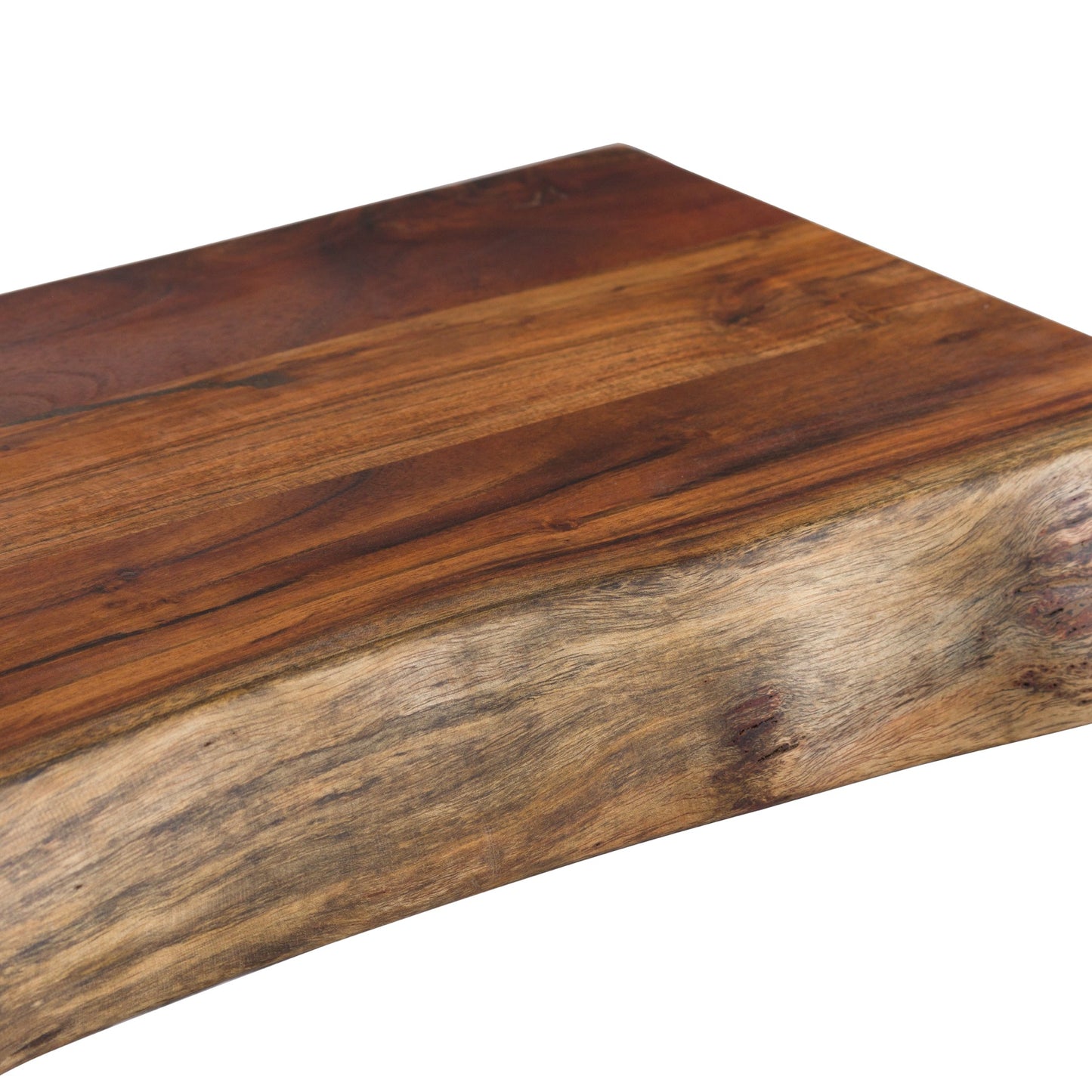 Live Edge Collection Pyman Chopping Board - Brown Acacia Wood - Rustic 8cm Thick