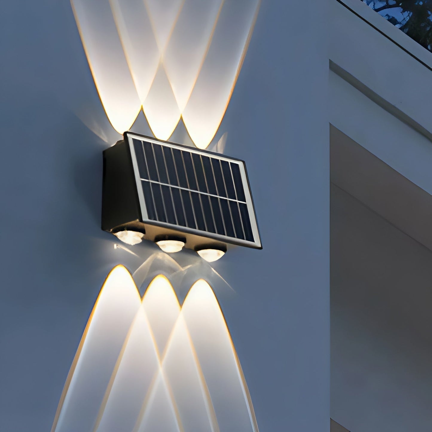 Solar Powered Wall Sconce - Dual Lighting Modes - Warm White & Natural White - Waterproof Outdoor Light