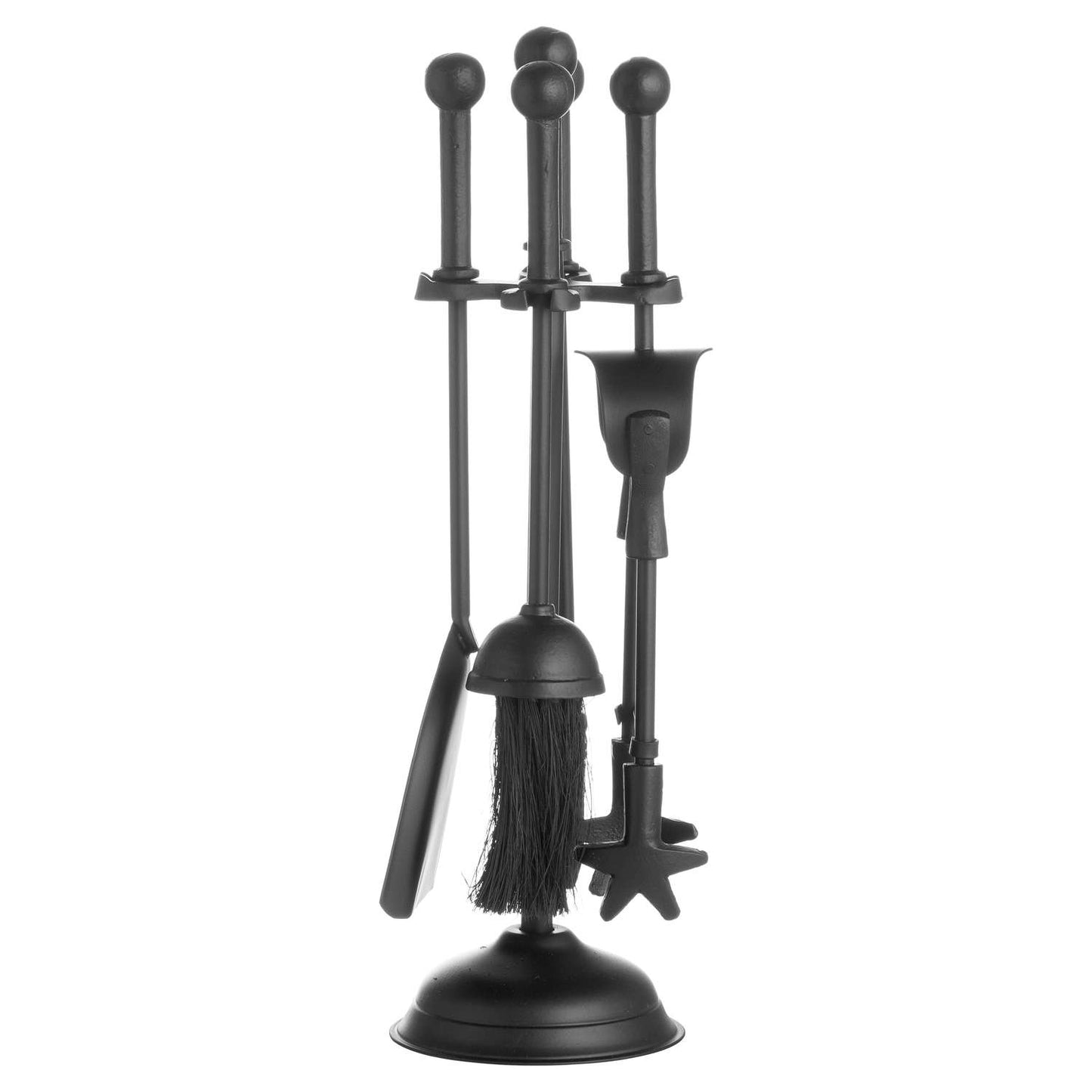 Ball Topped Companion Set In Black Black Metal 20375