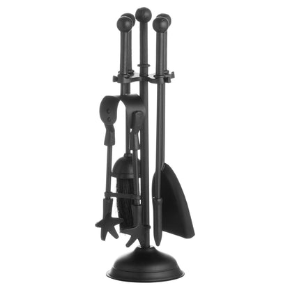 Ball Topped Companion Set In Black Black Metal 20375