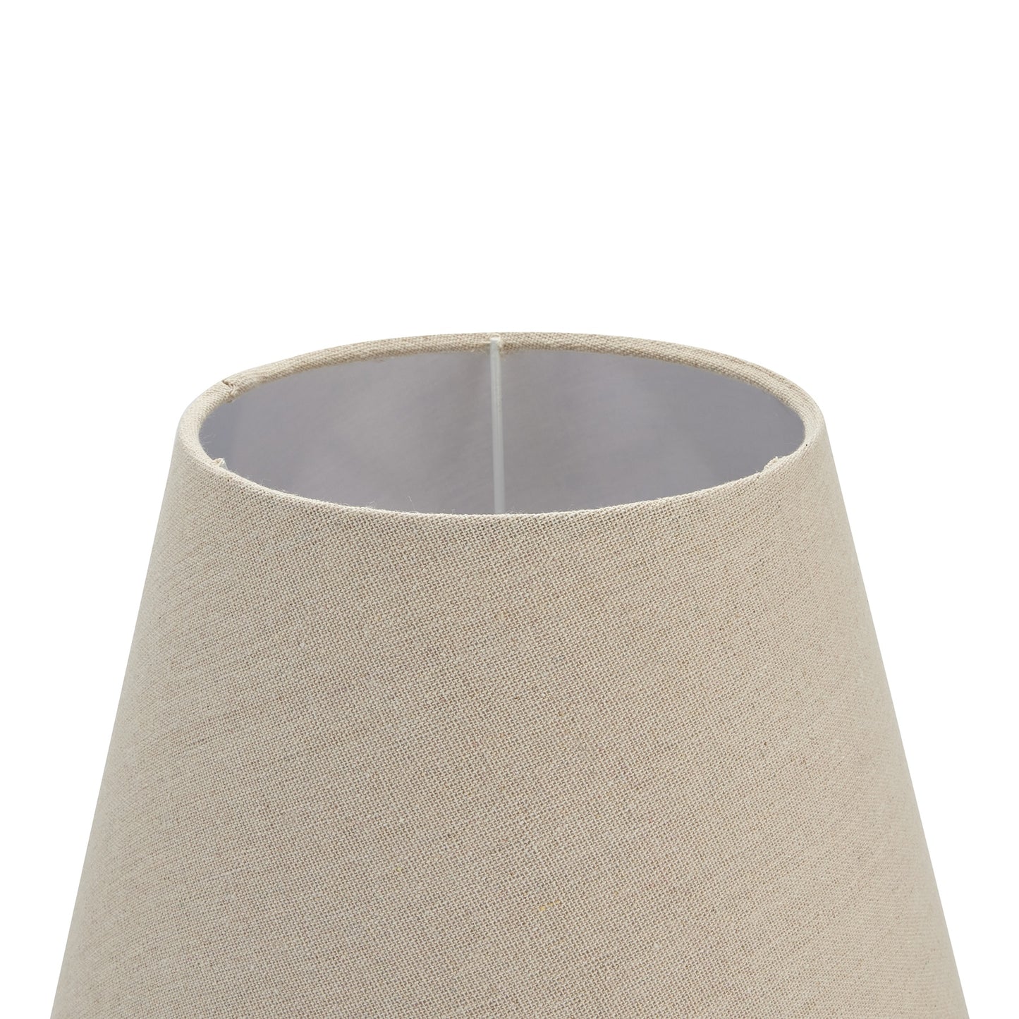 Incia Column Table Lamp - Brown Wood Base with Linen Shade - Timeless Handcrafted Design