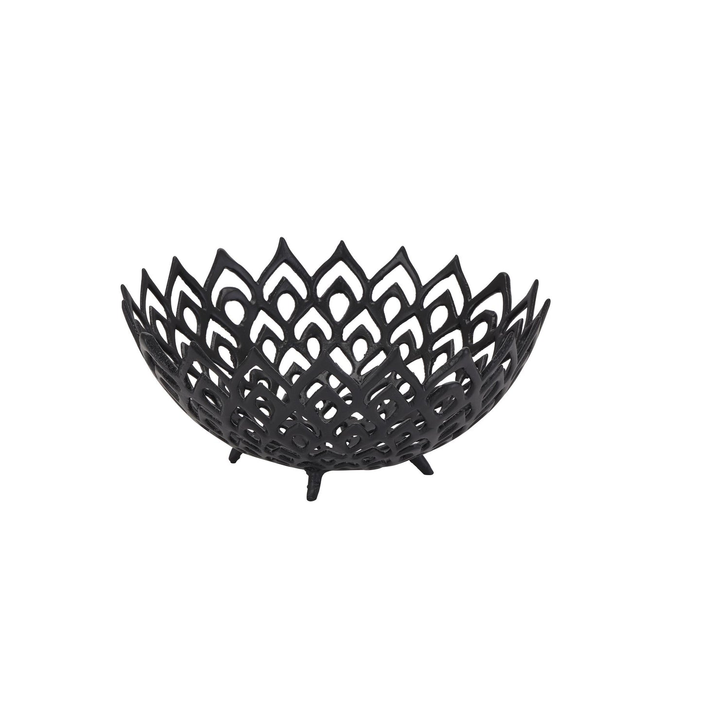 Black Cast Lattice Bowl Black Aluminium 22874