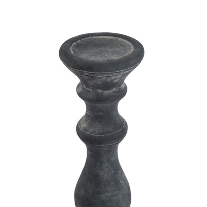 Amalfi Large Grey Column Candle Holder Grey Ceramic 23323