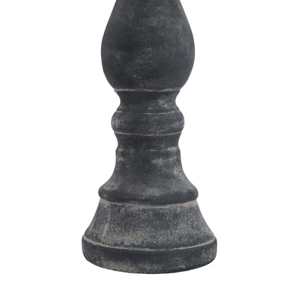 Amalfi Large Grey Column Candle Holder Grey Ceramic 23323